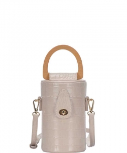 Fashion Cylindrical Cute Crossbody Bag with Long Strap BGS-86790  TAUPE